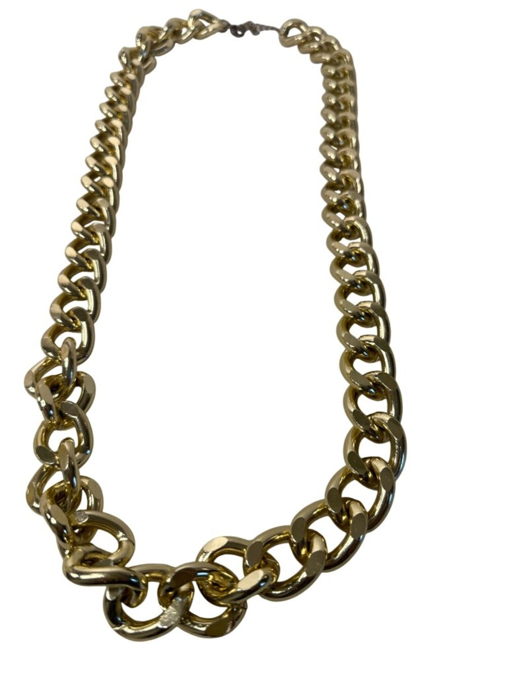 Gold-Tone Chunky Chain Necklace Lobster Clasp 40 Inches Exaggerated Statement